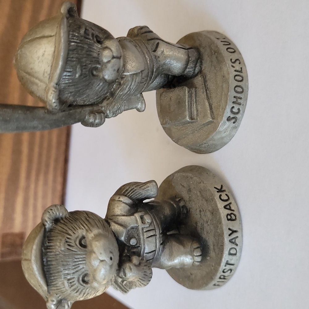Antique miniature avon pewter statues
